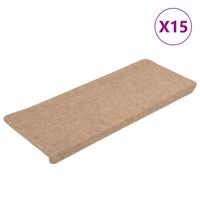 vidaXL Samolepicí nášlapy na schody 15 ks 65x24,5x3,5 cm béžové