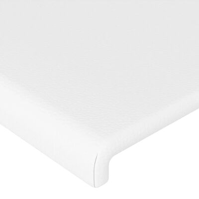 vidaXL Čelo postele s LED bílé 183 x 16 x 118/128 cm umělá kůže