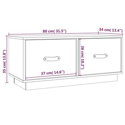 vidaXL TV skříňka 80 x 34 x 35 cm masivní borové dřevo