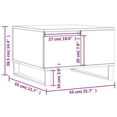 vidaXL Konferenční stolek černý 55 x 55 x 36,5 cm kompozitní dřevo