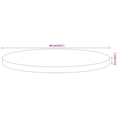 vidaXL Stolní deska Ø 60 x 2,5 cm kulatá masivní akáciové dřevo