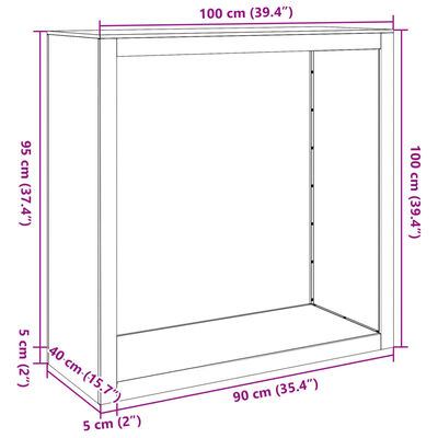 vidaXL Stojan na palivové dřevo 100 x 40 x 100 cm nerezová ocel