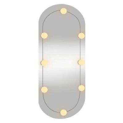 vidaXL Nástěnné zrcadlo s LED osvětlením 35 x 80 cm sklo oválné