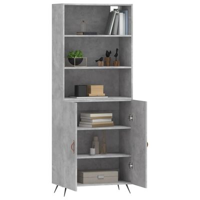 vidaXL Skříň highboard betonově šedá 69,5x34x180 cm kompozitní dřevo