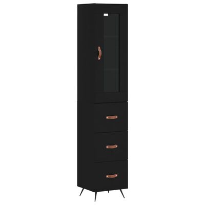 vidaXL Skříň highboard černá 34,5 x 34 x 180 cm kompozitní dřevo