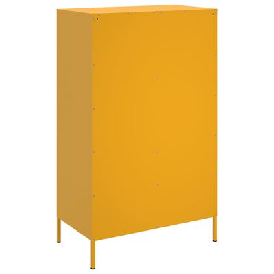 vidaXL Skříň highboard hořčicově žlutá 68 x 39 x 113 cm ocel