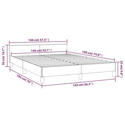 vidaXL Rám postele bez matrace tmavě modrý 140x190 cm samet