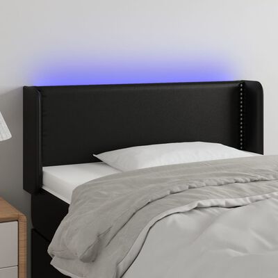 vidaXL Čelo postele s LED černé 103 x 16 x 78/88 cm umělá kůže