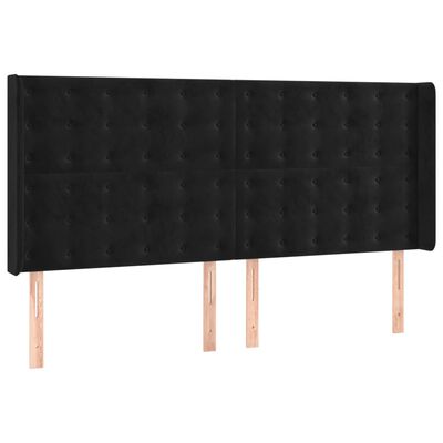 vidaXL Box spring postel s matrací a LED černá 160x200 cm samet