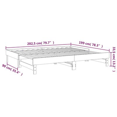 vidaXL Výsuvná postel medově hnědá 2x(100x200) cm masivní borovice