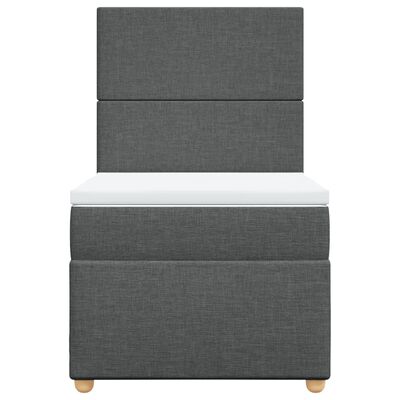 vidaXL Box spring postel s matrací tmavě šedá 80 x 200 cm textil