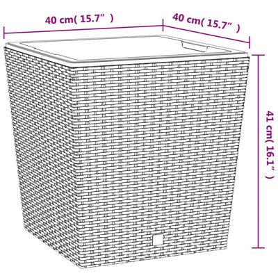 vidaXL Truhlík s odnímatelnou vložkou antracit 37 / 64 l PP ratan