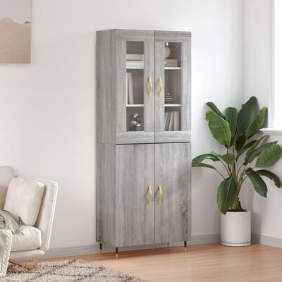 vidaXL Skříň highboard šedá sonoma 69,5 x 34 x 180 cm kompozitní dřevo