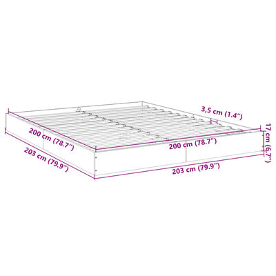 vidaXL Rám postele dub sonoma 200 x 200 cm kompozitní dřevo