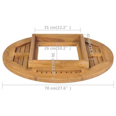 vidaXL Stolní deska na basu piva, teak, 70 cm