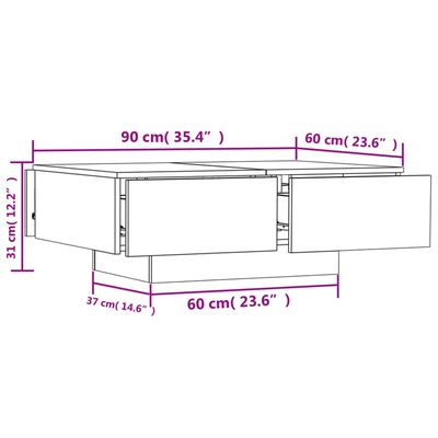 vidaXL Konferenční stolek betonově šedý 90x60x31 cm kompozitní dřevo