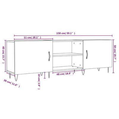 vidaXL TV skříňka betonově šedá 150 x 30 x 50 cm kompozitní dřevo