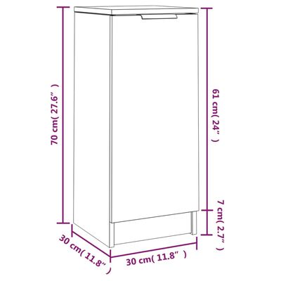 vidaXL Příborník betonově šedý 30 x 30 x 70 cm kompozitní dřevo