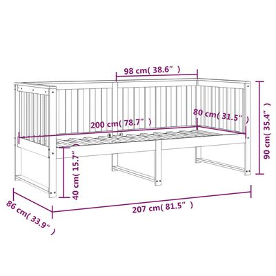 vidaXL Válenda medově hnědá 80 x 200 cm masivní borové dřevo