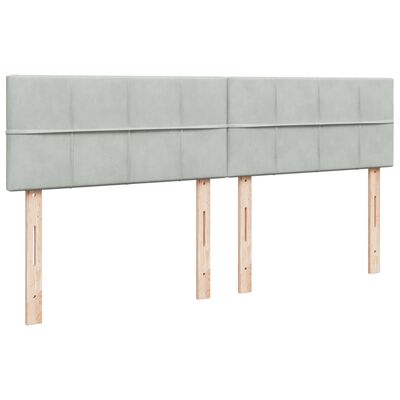 vidaXL Box spring postel s matrací světle šedá 200x200 cm samet