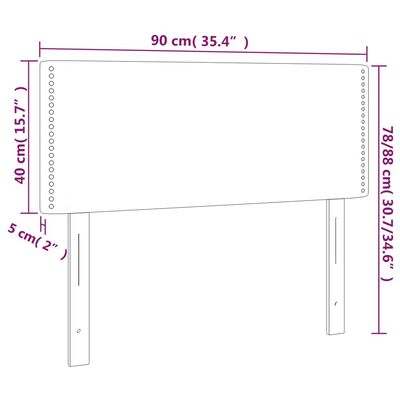 vidaXL Čelo postele černé 90x5x78/88 cm umělá kůže