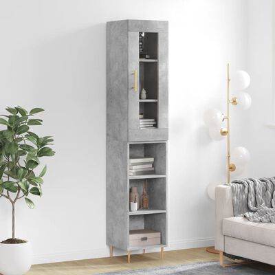 vidaXL Skříň highboard betonově šedá 34,5x34x180 cm kompozitní dřevo