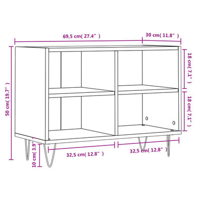 vidaXL TV skříňka betonově šedá 69,5 x 30 x 50 cm kompozitní dřevo