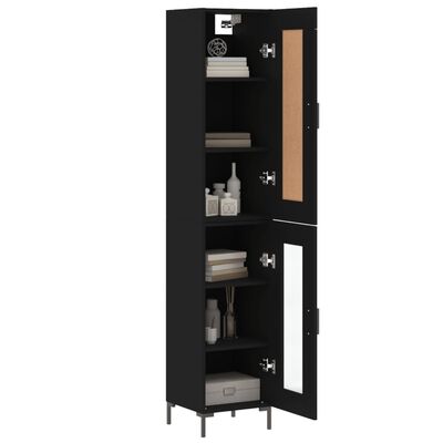 vidaXL Skříň highboard černá 34,5 x 34 x 180 cm kompozitní dřevo