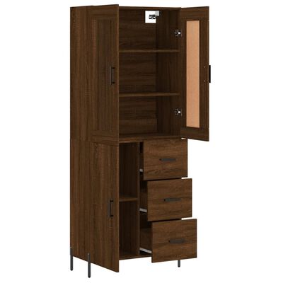 vidaXL Skříň highboard hnědý dub 69,5 x 34 x 180 cm kompozitní dřevo