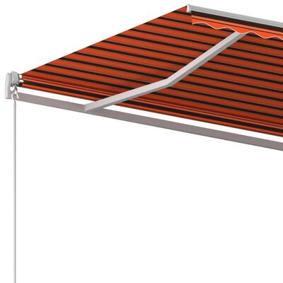 vidaXL Ručně zatahovací markýza 600 x 350 cm oranžovo-hnědá