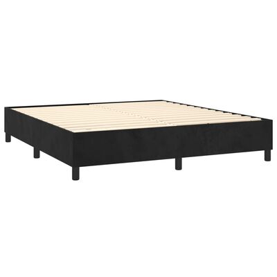 vidaXL Box spring postel s matrací černá 180x200 cm samet