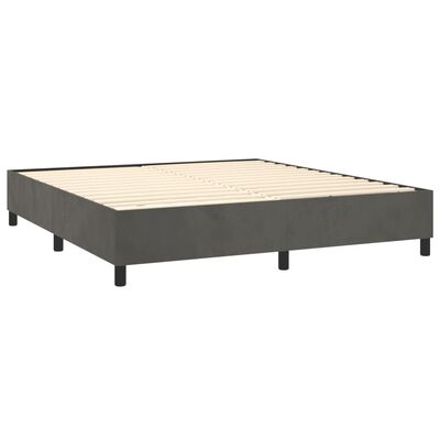 vidaXL Box spring postel s matrací tmavě šedá 180x200 cm samet