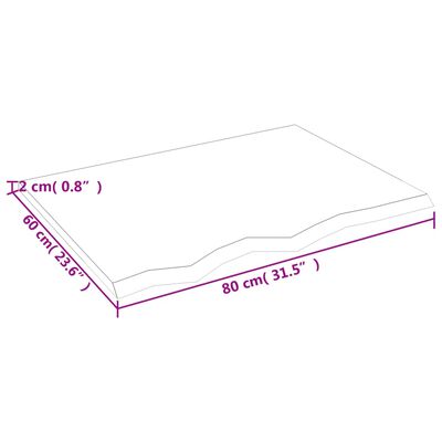 vidaXL Koupelnová deska 80 x 60 x 2 cm neošetřené masivní dřevo