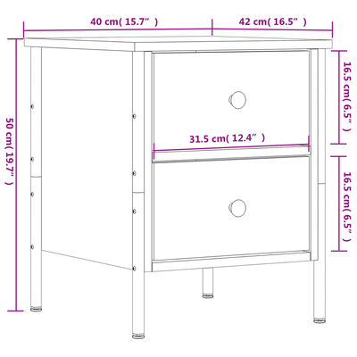 vidaXL Noční stolky 2 ks dub sonoma 40 x 42 x 50 cm kompozitní dřevo