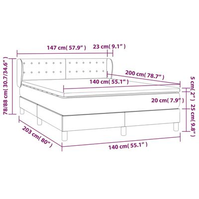 vidaXL Box spring postel s matrací černá 140x200 cm umělá kůže