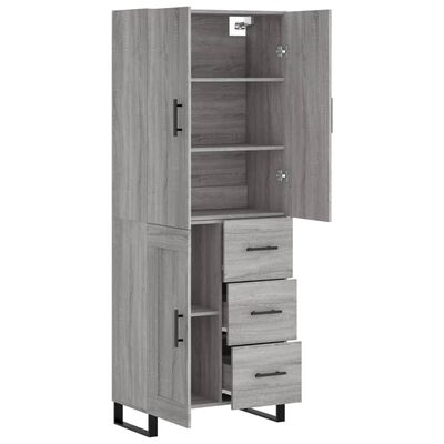 vidaXL Skříň highboard šedá sonoma 69,5 x 34 x 180 cm kompozitní dřevo