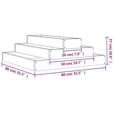 vidaXL Truhlík 80 x 80 x 27 cm masivní borové dřevo