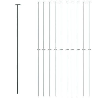 vidaXL Tyčky k rostlinám 20 ks tmavě zelené 91 cm ocel