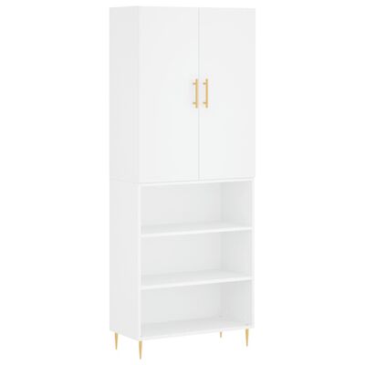 vidaXL Skříň highboard bílá 69,5 x 34 x 180 cm kompozitní dřevo