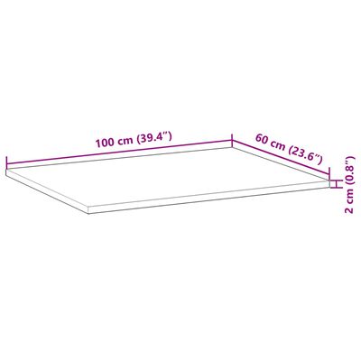 vidaXL Koupelnová deska neošetřená 100x60x2 cm masivní akáciové dřevo