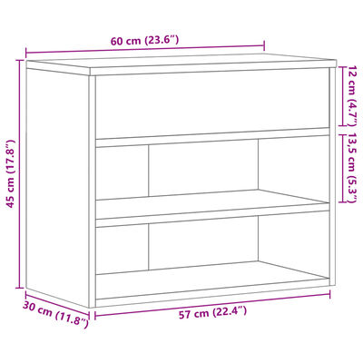 vidaXL Lavice s botníkem hnědý dub 60 x 30 x 45 cm kompozitní dřevo