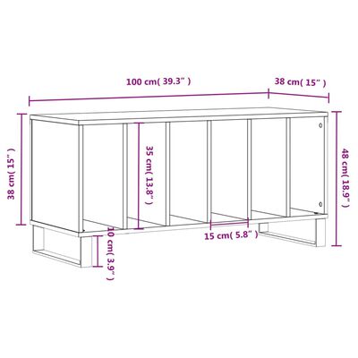 vidaXL Skříňka na LP desky hnědý dub 100x38x48 cm kompozitní dřevo