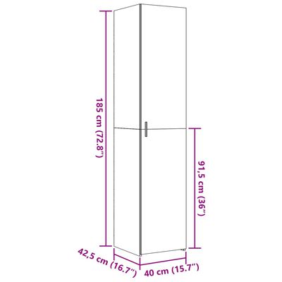 vidaXL Skříň highboard černá 40 x 42,5 x 185 cm kompozitní dřevo