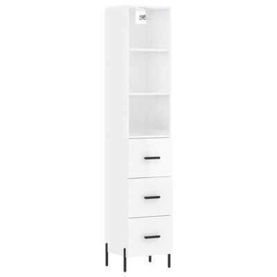 vidaXL Skříň highboard bílá s vysokým leskem 34,5x34x180 cm kompozit