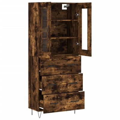 vidaXL Skříň highboard kouřový dub 69,5 x 34 x 180 cm kompozitní dřevo