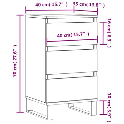 vidaXL Příborník kouřový dub 40 x 35 x 70 cm kompozitní dřevo