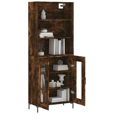 vidaXL Skříň highboard kouřový dub 69,5 x 34 x 180 cm kompozitní dřevo