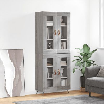 vidaXL Skříň highboard šedá sonoma 69,5 x 34 x 180 cm kompozitní dřevo