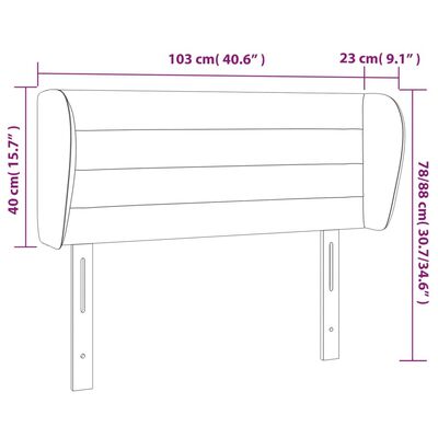 vidaXL Čelo postele typu ušák modré 103x23x78/88 cm textil