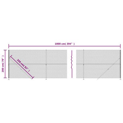 vidaXL Drátěné pletivo s přírubami zelené 2 x 10 m